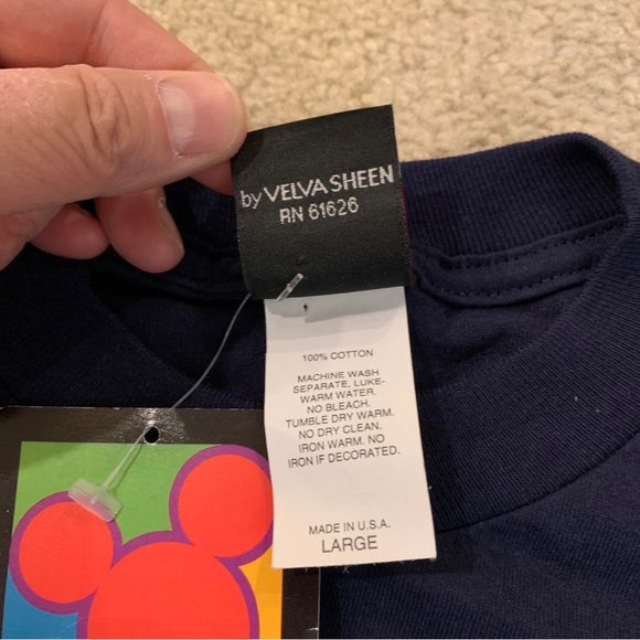 Donald Duck Washington Dark Blue T-Shirt Mens Size L Velva Sheen Single Stitch - Picture 3 of 7